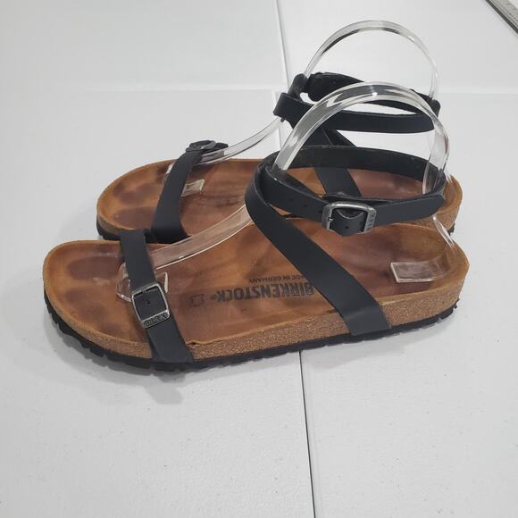 Birkenstock Sandals Womens Size 8 39 Black Daloa Ankle Strap Cork Footbed - Picture 4 of 9